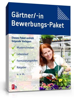 Gärtner/ Gärtnerin Bewerbungs-Paket