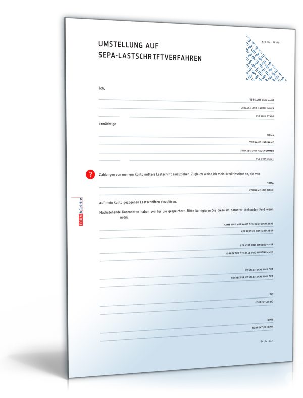 Schreiben zur Umstellung auf SEPA-Lastschriftverfahren 1