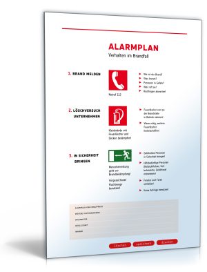 Schild "Notfall- und Alarmplan"