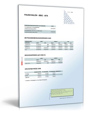FORMBLITZ-Tabelle 2007/2008 - Sammlung diverser Pauschalsätze